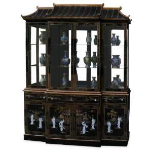  Black Lacquer Pagoda China Cabinet