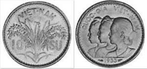 Vietnam (South) 1953 10 SU 5 Coin Lot  