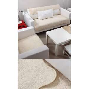 Velvet Sofa Cushion Couch Chair Cover Pad Throw Pet Mat Off White 35 