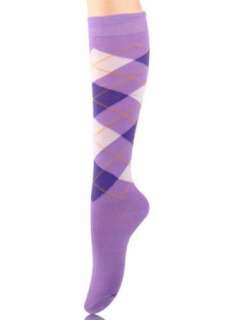    Cute Lavender Knee High Socks Great Argyle Pattern Clothing