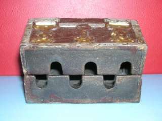 English Victorian Cast Iron Money Box shaped as Casket or Trunk  