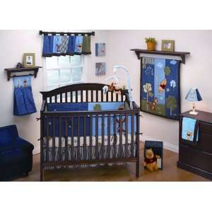  Disney Pooh Up and Away Four Piece Crib Set, Blue Baby
