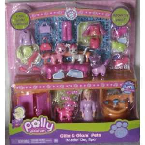  Polly Pocket Glitz & Glam Pets Dazzlin Day Spa with Lt 