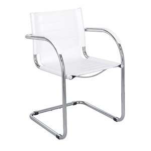  Safco 185 Flaunt Guest Chair White Leather Office 