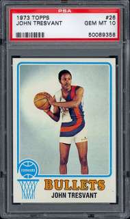 1973 Topps Basketball #26 John Tresvant, PSA 10 GEM MT .From the 