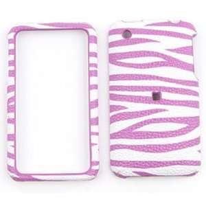  Apple iPhone 3G / 3GS Leather Snap On, Purple Zebra Print 