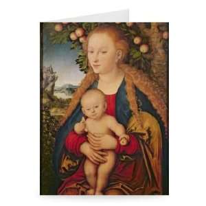 The Virgin and Child under an Apple Tree,..   Greeting Card (Pack of 2 