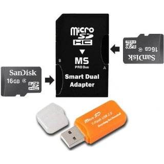 Sandisk 32GB 32G (16GB x 2) Class 4 microSD microSDHC Card with Dual 