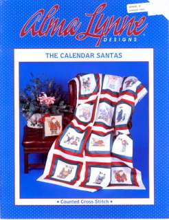 Alma Lynne The Calendar Santas cross stitch leaflet  