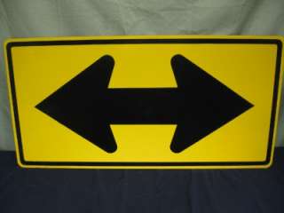 AUTHENTIC LARGE DOUBLE ARROW ROAD TRAFFIC STREET SIGN  