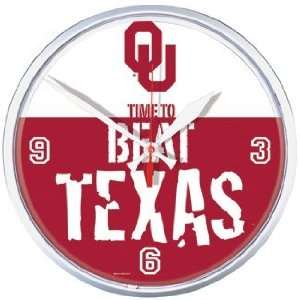  Oklahoma Sooners Clock   Beat Texas