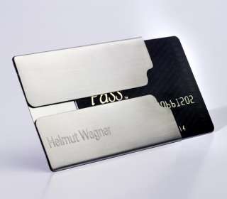 stainless steel credit card protector, laser cut com  