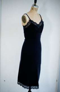 Free People Classic Gothic Velvet Dress Lace Trim XS  