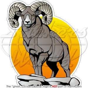 BigHorn Sheep RAM, Aries Zodiac Wildlife 4,3 (110mm) Vinyl Bumper 