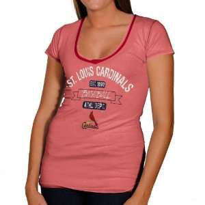   Ladies Seam Wash Premium V neck T Shirt   Cardinal: Sports & Outdoors