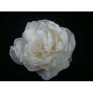    Small White Peony Real Touch Hair Flower Clip 