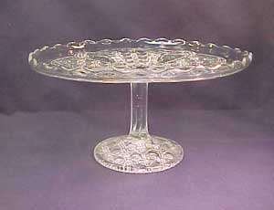 Higbee Banner Early American Pattern Glass Cake Stand  