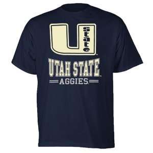  Utah State Aggies Team Color Backfield Short Sleeve T 