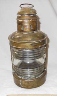 Antique Brass Nautical Ships Lantern Lamp Hopkins NY ** NO Burner 