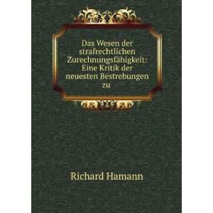   Eine Kritik der neuesten Bestrebungen zu . Richard Hamann Books