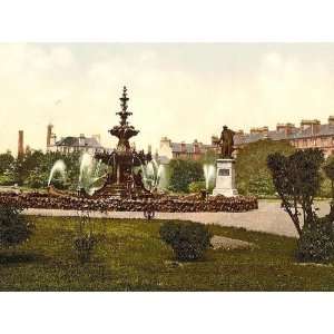  Vintage Travel Poster   Fountain Gardens Paisley Scotland 
