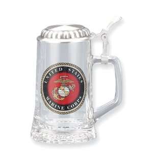  US Marine Corps Removeable Lid 13.5oz Glass Stein: Jewelry