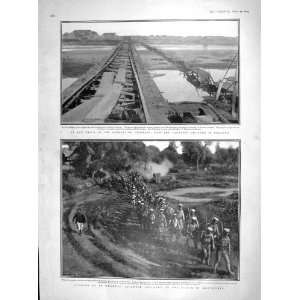  1905 TRAIN TRACK RUSSIAN JAPANESE SOLDIERS KHARBIN
