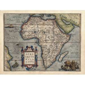 Antique Map of Africa (1570) by Abraham Ortelius (Archival Print 
