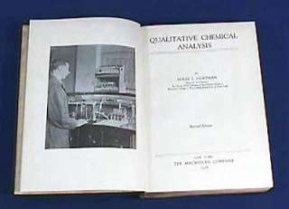 1938 Qualitative Chemical Analysis by Louis Curtman HC  