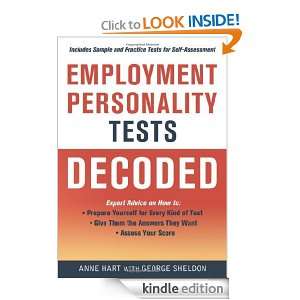 Employment Personality Tests Decoded Anne Hart, George Sheldon 