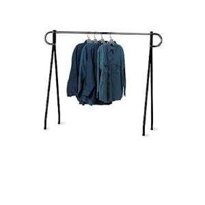  Single Rail Clothing & Garment Rack   Black/Chrome   48H 