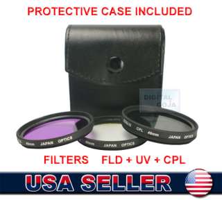 49mm UV CPL Polarized FLD lens filter kit for Sony Alpha Nex 3 Nex 5 