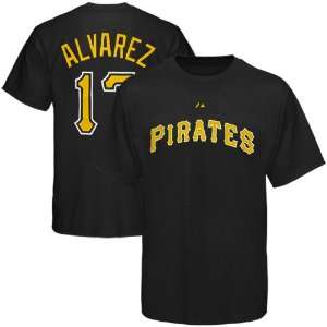  Majestic Pittsburgh Pirates #17 Pedro Alvarez Black Player 