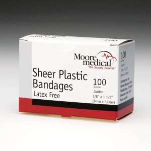 Moore Medical Adhesive Bandages 1 X 3 Sheer Plastic Strips   Box of 