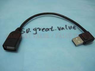 90 degree Left angle USB A M to F extension Cable Cord  