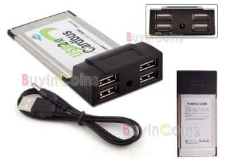 USB 2.0 4 Ports HUB PCMCIA Cardbus Adapter For Laptop  