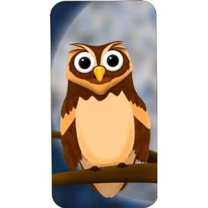 Black Hard Plastic Case Custom Designed Cartoon Hoot Owl & Moon iPhone 