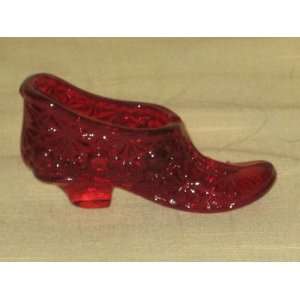  Vintage Westmoreland Ruby Red Miniature Glass Shoe Boot 3 