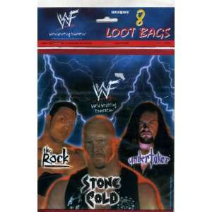  8 Loot Bags The Rock, Stone Cold, Undertaker: Toys & Games