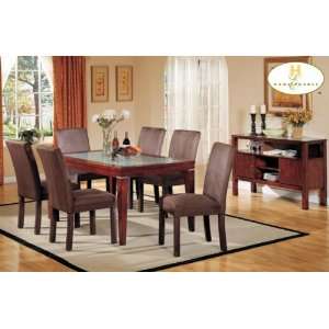  7pc Carnation Solid Wood Dining Table & 6 Parson Chairs 