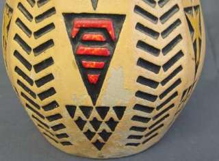 Antique German Art Deco Pottery Vase Handpainted  