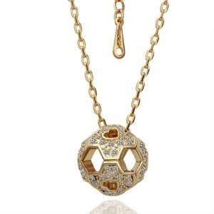 Champagne Gold Hollow Inlaid Crystal Sphere Shaped 18k Gold Plated 