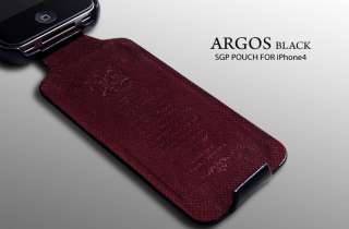 SGP Leather Case/Cover Argos Black for Apple iPhone 4S  