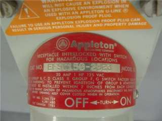 Appleton 20 amp Hazardous Receptacle EFSC150 2023  