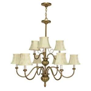  Nuvo 60/140 2 Tier 9 Light Chandelier with Ecru Shades 