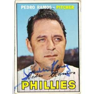 Pedro Ramos Philadelphia Phillies #187 1967 Topps Autographed Baseball 