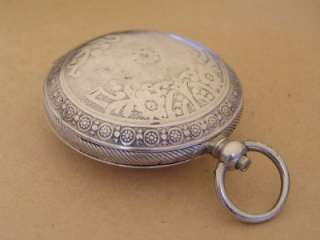 Otomano de LOUIS PERRET BRENETS   reloj de bolsillo de plata antiguo 
