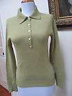 EUC   TSE SAY Moss Green 100% Cashmere Polo Neck Sweater   Size S 