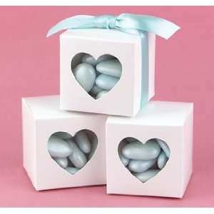 White Heart Window Favor Boxes   Personalized: Health 