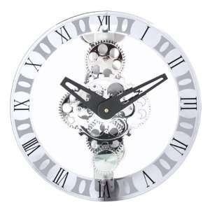  Moving Gear 12 Wide Glass Cover Wall Clock